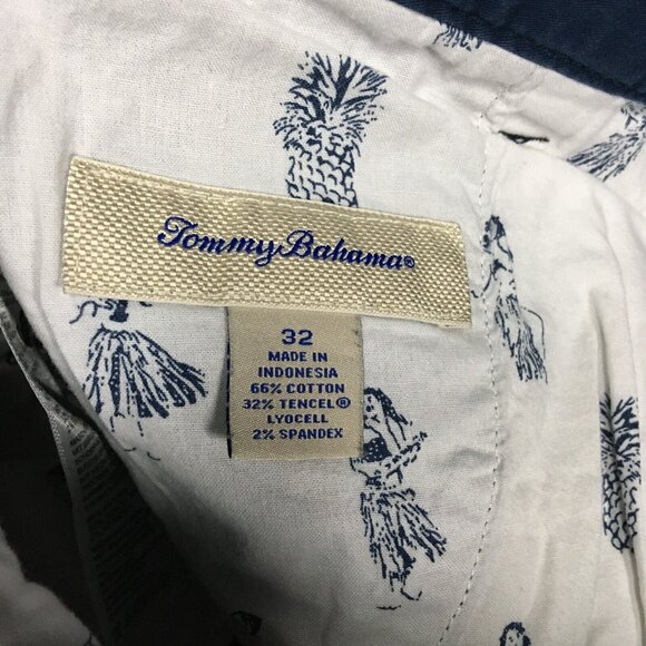Tommy Bahama Mens Shorts size 32 Blue Flat Front Cotton Tencel Stretch Casual - Picture 5 of 13